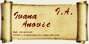 Ivana Anović vizit kartica